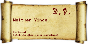 Welther Vince névjegykártya